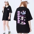 thumbnail image 3 of Sanrio Kuromi-Camiseta de manga corta para niña, camiseta de dibujos animados Kawaii Y2k, holgada, con estampado de Hip-hop, transpirable, Top informal de calle, regalos de verano, 3 of 7