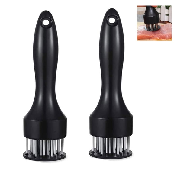 2 Pack Meat Tenderizer Tool, Chicken Tenderizer Tool with Stainless Steel Needle Ultra Sharp 21 Blades Tenderizer Tool for Tenderizing Beef Chicken Steak Veal Pork,Christmas Gifts,Black