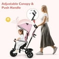 thumbnail image 6 of OLAKIDS Baby Tricycle, 6 in 1 Baby Trike Stroller Toddler Bike with Reversible Seat, Adjustable Handle, Control Direction, Removable Canopy, Safety Harness, Belt, Storage Basket, 9 Months-5 Years, 6 of 9