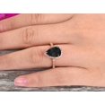 thumbnail image 2 of 1.75 Carat Pear Shape Black Diamond Moissanite Engagement Ring Art Deco Wedding Ring 10k Rose gold Milgrain Anniversary Ring with Halo Design, 2 of 7