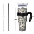 thumbnail image 4 of 40oz Tumbler,Beige Christmas Winter Scene Pattern Insulated Tumblers with Removable Handle,Stainless Steel Double Vacuum Coffee Tumbler Cup with Straw for Home,Office,Travel,Party, 4 of 5
