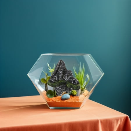 ETHZZLE 2Pcs Floating Aquarium Island Resin Decor with Natural Landscape for Fish Tank Decoration