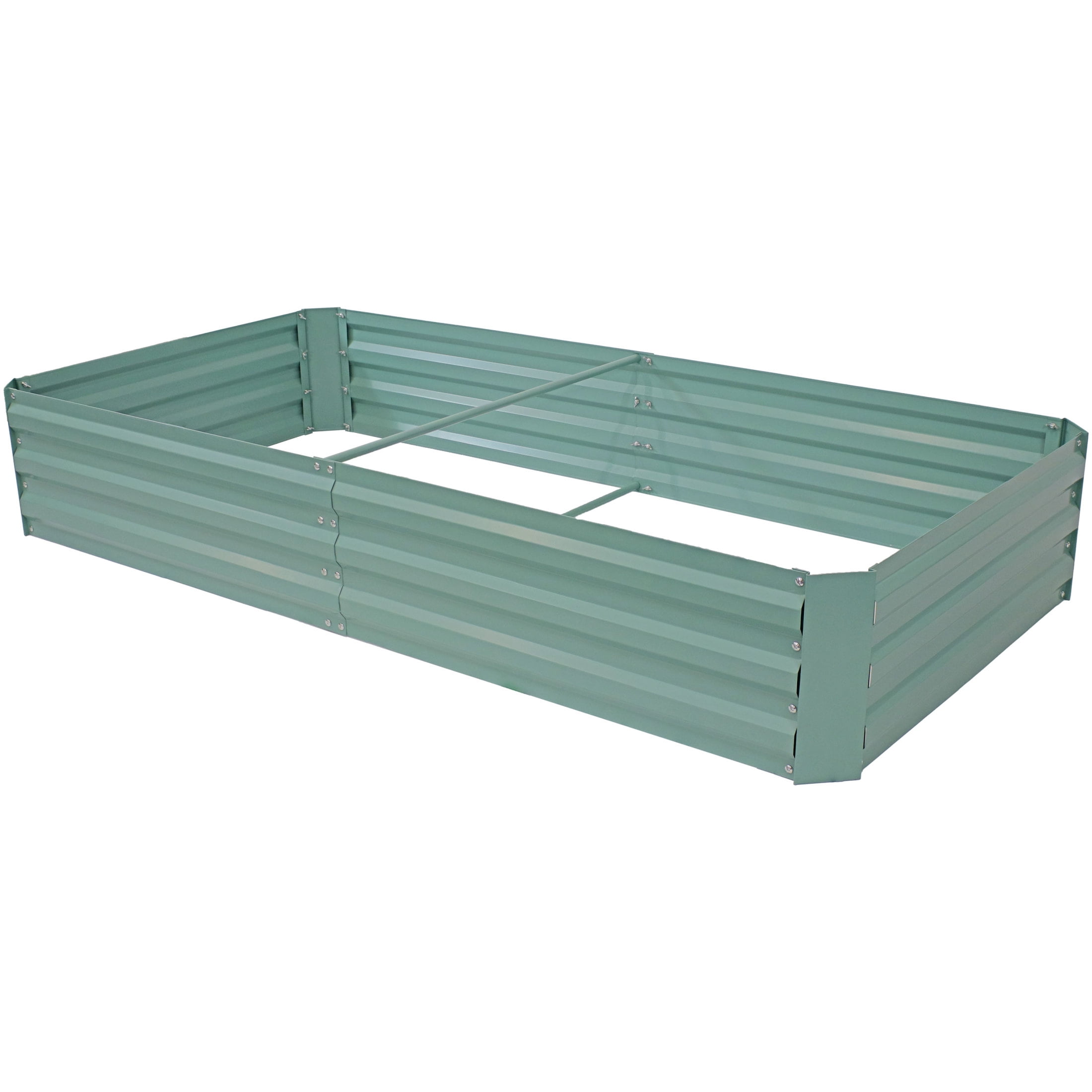 Sunnydaze 95" x 47" x 12" Rectangular Green Galvanized Steel Raised Garden Bed