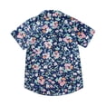thumbnail image 4 of YONGHS Boys Kids Short Sleeve Hawaiian Button Down Shirt Tops Floral Print Blouse Holiday T-shirt Type D 7-8, 4 of 7