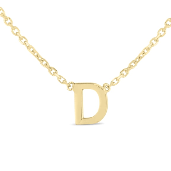 SZUL Women's 14K Solid Yellow Gold D Mini Initial Necklace