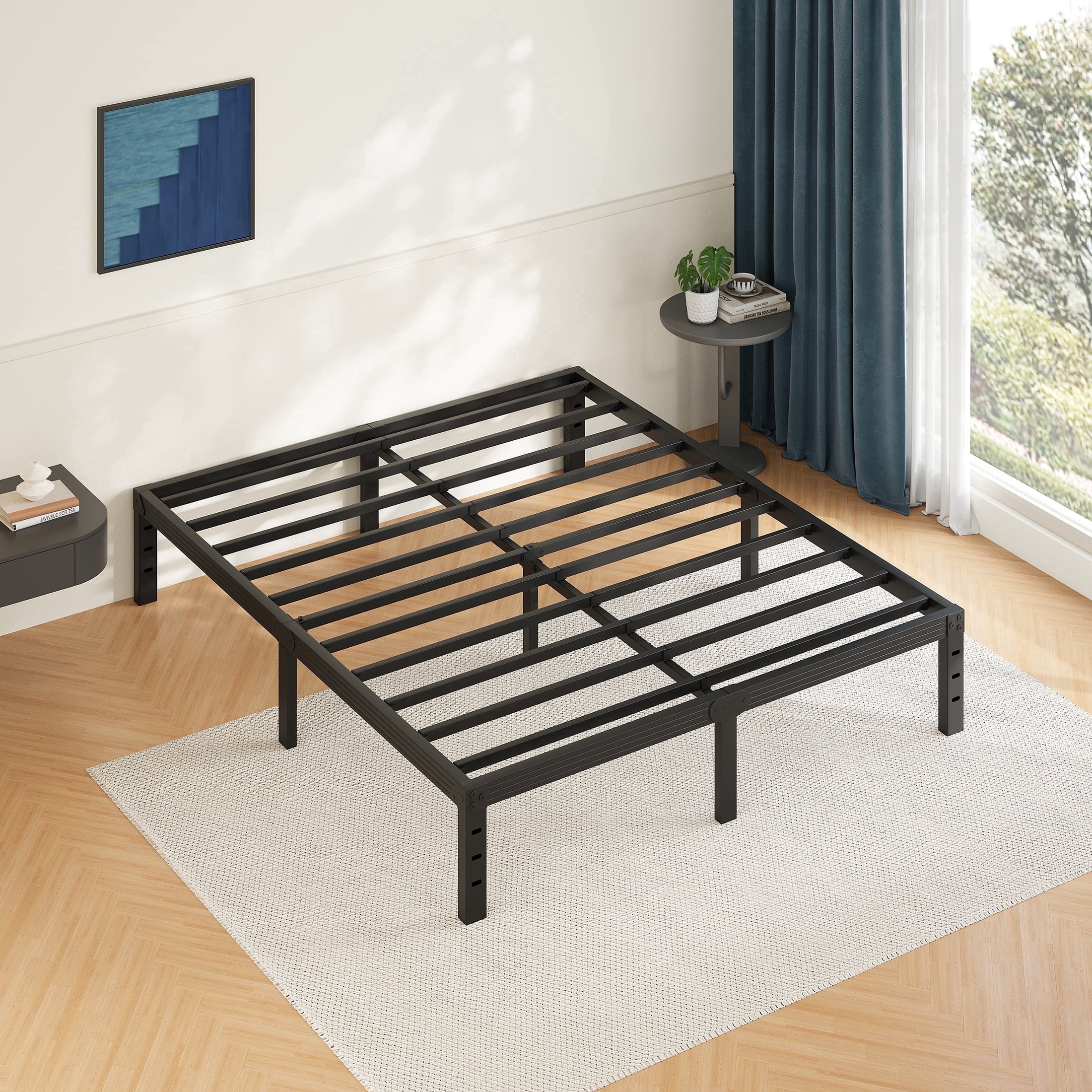 King Size | Nipe 79x82x14in Deluxe Bed Frame with Adjustable