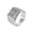 Silver color, variant on Hip Hop Bling Iced Out 14K Yellow Gold Cross Pattern Geometric Square Rings for Men Rapper Jewelry