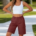 thumbnail image 4 of Ziynglg Shorts Cargo pour Femmes Légers Mode Shorts à Jambes Larges Été Amples Décontractés Randonnée Course Shorts, 4 of 8