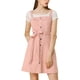 thumbnail image 4 of Vestido de mezclilla A-Line para mujer con tirantes ajustables Inspire Chic, primavera verano, color rosa, 4 of 8