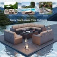thumbnail image 7 of ALAULM 12 Pieces Outdoor Patio Furniture Set,Brown PE Rattan Sectional Patio Conversation Set with Sand Seat Cushions and 2 Coffee Tables, 7 of 7