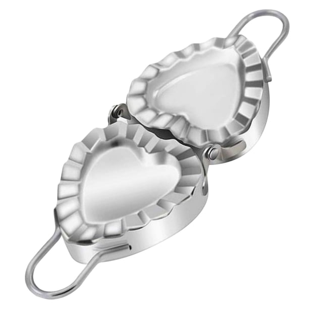 Máquina para hacer dumplings, utensilios de cocina con mango para empanadas y wontons, prensa para tartas en forma de corazón