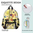 thumbnail image 5 of Football and Basketball Yellow Pattern Cute School Backpack Bag for School with Padded Back and Adjustable Shoulder Straps 15.25"x11.5"x5.25", 5 of 5
