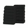 thumbnail image 2 of BNM Chevron Zero Twist Cotton Face Towel Washcloth Set of 12, Black, 2 of 17