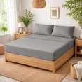 thumbnail image 2 of Juego de Sábanas Matrimonial Spring Air Bamboo Sense Tacto Seda Transpirable Gris, 2 of 5