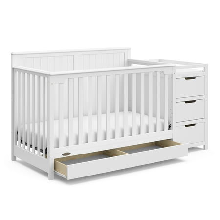 Graco Hadley 5-in-1 Convertible Baby Crib and Changer, White