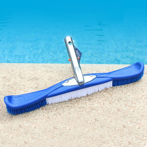 SUWHWEA Pool Brush 18 Inch Floor & Wall Pool Brush Aluminum Clip Handle
