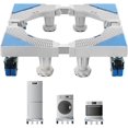 thumbnail image 1 of MAOPINER Support de Machine à Laver Multifonctionnel Base Réglable Rouleau Mobile avec Roues Pivotantes en Caoutchouc Verrouillables 4x2 et 4 Pieds Solides pour Machine à Laver, Sécheuse et Réfrigérateur 8 Roues (Blanc), 1 of 6