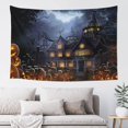 thumbnail image 1 of Casa embrujada de Halloween Tapiz impreso Tapices de fiesta Arte Colgante de pared Banner para sala de estar Dormitorio Decoración del hogar 100X 75 CM, 1 of 5