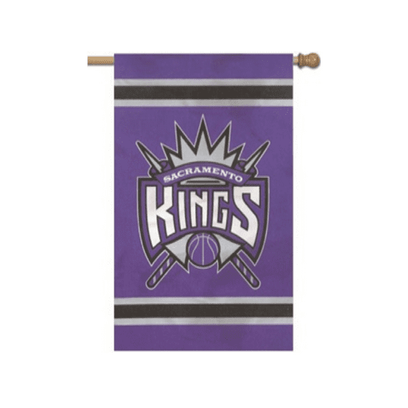 THE PARTY ANIMAL INC. NBA TEAM # 26  SACRAMENTO - KINGS Single Sided 2 Ply Heavy Duty Embroidered Banner/Home Flag 28"x44"