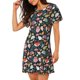 thumbnail image 2 of Easygdp Autumn Fox Owl Camisón de manga corta para mujer, informal, estampado, 2 of 6