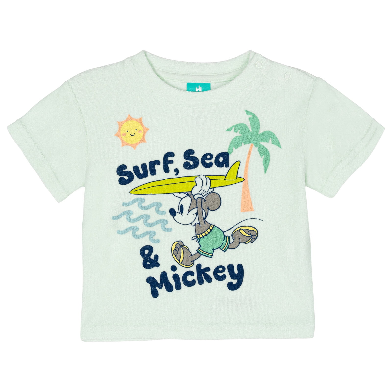 Disney Mickey Mouse Loop Terry Cloth T-Shirt, Shorts and Bucket Sun Hat 3 Piece Outfit Set Newborn to Infant