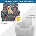thumbnail image 4 of Garronmavis Retro Hippie Floral Recliner Cover Washable Stretch Recliner Chair Cover 1 Seat Furniture Protector with Elastic Bottom for Dog,Kids, 4 of 7
