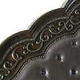 thumbnail image 3 of Joni Queen Bed, Tufted Faux Leather Upholstery, Carved Cherry Brown Wood, 3 of 5
