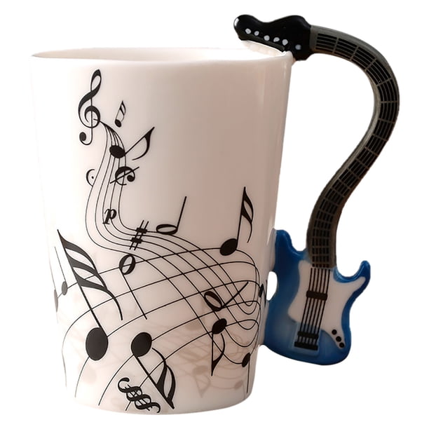 Xihbxyly Ofertas del día Ofertas relámpago Hoy Liquidación Prime Tazas de café para músicos: 10 diseños creativos Taza de guitarra Corazón de guitarra