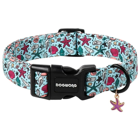 Collar para perro DOGWONG azul veraniego ajustable 28-41 cm