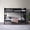 Black, variant on Home Design Exeter Twin Over Twin Solid Wood Bunk Bed Frame with Guardrails and Ladder, Antique White, Easy Assembly