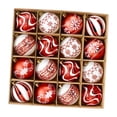 thumbnail image 2 of 16 piezas de adornos navideños de bolas colgantes, manualidades, colgantes, decoraciones navideñas para Acción de y festividades. Rojo Blanco, 2 of 8