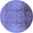 thumbnail image 1 of Ahgly Company Machine Washable Indoor Round Oriental Blue Industrial Area Rugs, 3' Round, 1 of 4