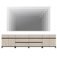 thumbnail image 2 of WAMPAT Modern TV Stand for TVs up to 120 inch, 4 in 1 TV Console with Adjustable Shelves and 6 Drawers, Media Console for Living Room,Bedroom, Light Oak, 2 of 14