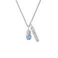 thumbnail image 2 of Delight Jewelry Silvertone 3-D Light Blue & AB Crystal Owl Silvertone Forever Bar Charm Necklace, 23", 2 of 4