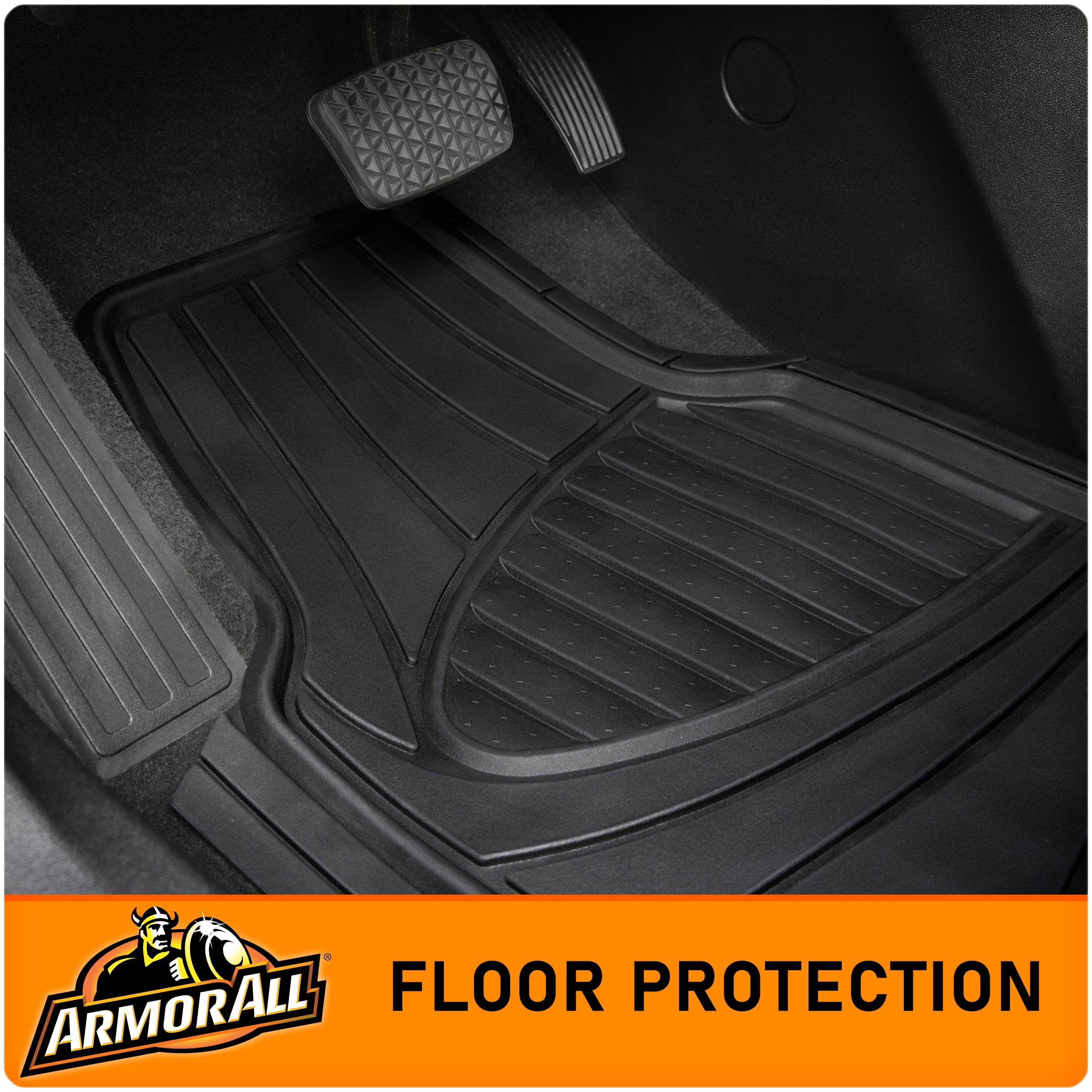 Armor All 4-Piece Black Rubber Car, Truck, SUV Floor Mats, All Weather  Protection, Auto, Universal, Custom, Set, Front, Back 