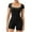 Black, variant on Timegard Womens Bodysui Short Sleeve Square Neck Skinny Fitting Rompers Solid Color Casual Summer Fashion