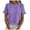 Purple, variant on TSADFHJI Turtle Neck Tops for Women Thermal Ladies Round Neck Ruffled Short Sleeve T Shirt Top M Khaki