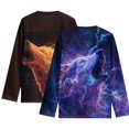 thumbnail image 2 of FUIALDOLG Girls Long Sleeve Tees 2 Pack Roar Wolf Lightning Kids Soft T-Shirts Kids Basic Round Neck T-Shirts Top for Teen Youth Girls, 5-6 T, 2 of 6