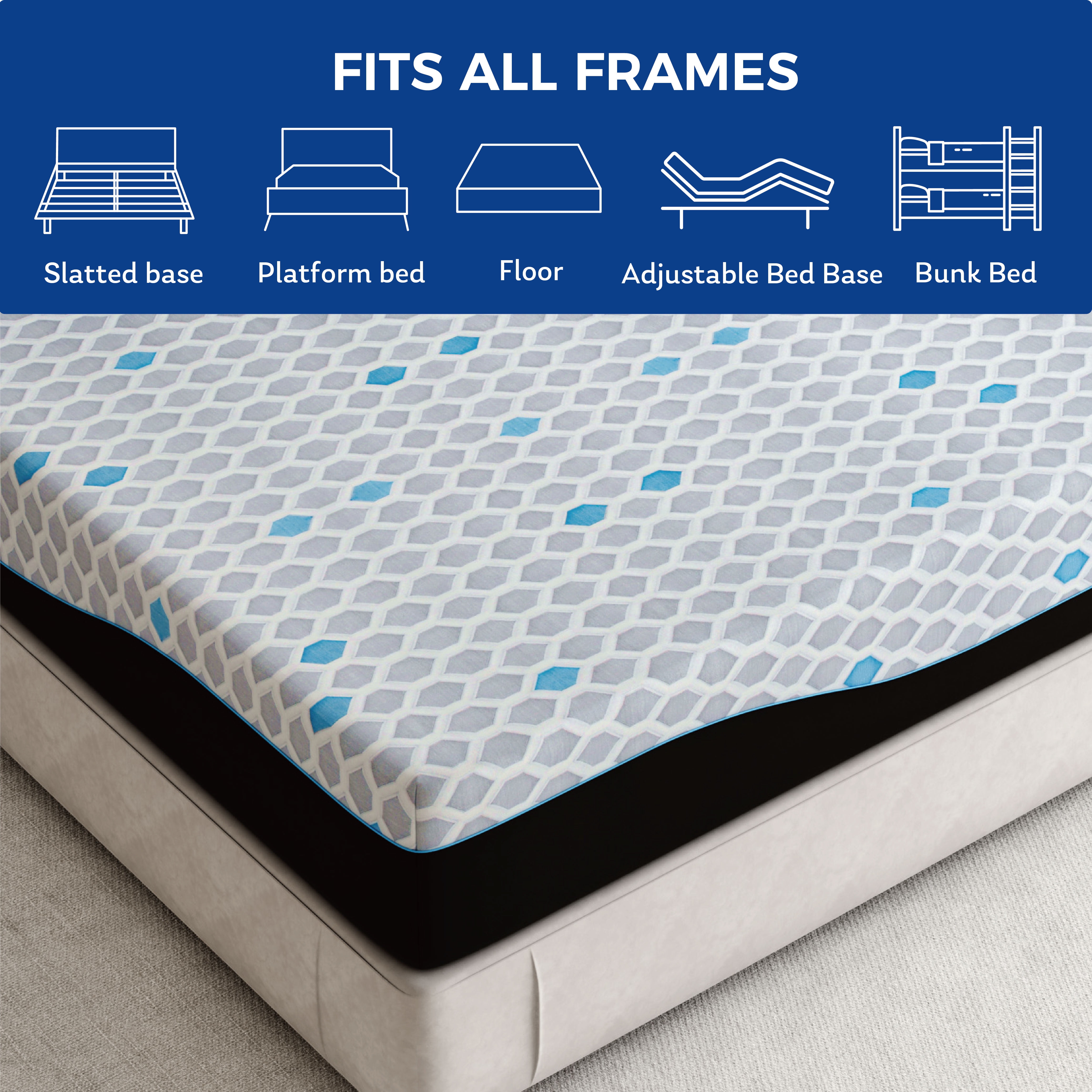 EGOHOME Charcoal 10" Gel Memory Foam Mattress，Twin Mattress in a Box，Medium