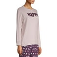 thumbnail image 5 of Secret Treasure Women's and Women's Plus Hacci Sleep Top, Happy, 5 of 6