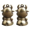 thumbnail image 4 of 2Pcs Brass Ox Keychain Pendant Mini Ox Desktop Decoration DIY Cow Ornament, 4 of 7