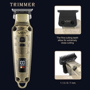 VGR Hair Clipper for Men Professional Hair Trimmer Barber Clippers Set, Cord/Cordless Beard Trimmer Hair Grooming Kit, T-Blade Zero Gapped Rechargeable LED Display Haircutting Kit