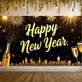 thumbnail image 3 of Decorative Design New Year Banner Colorful Theme Celebration Banner Balloon Decoration Fireworks Party Banner for New Year Party Festival Gathering Event, 3 of 5