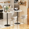 thumbnail image 6 of Homall 2-Pieces Bistro Pub Table Round Bar Height Cocktail Table Metal Base MDF Top Obsidian Table with Black Leg 23.8-Inch Top, 39.5-Inch Height, White, 6 of 8