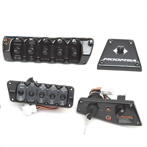 Moomba Boat Dash Panel Kit 118114 Ignition Breaker Switches Black