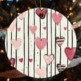 thumbnail image 4 of Ceramics Ornaments Love Hearts Double Sided Porcelain 3 Inch Red Love Heart Black And White Stripes Christmas Tree Decorations Christmas Ornament for Family Sister Friend, 4 of 5