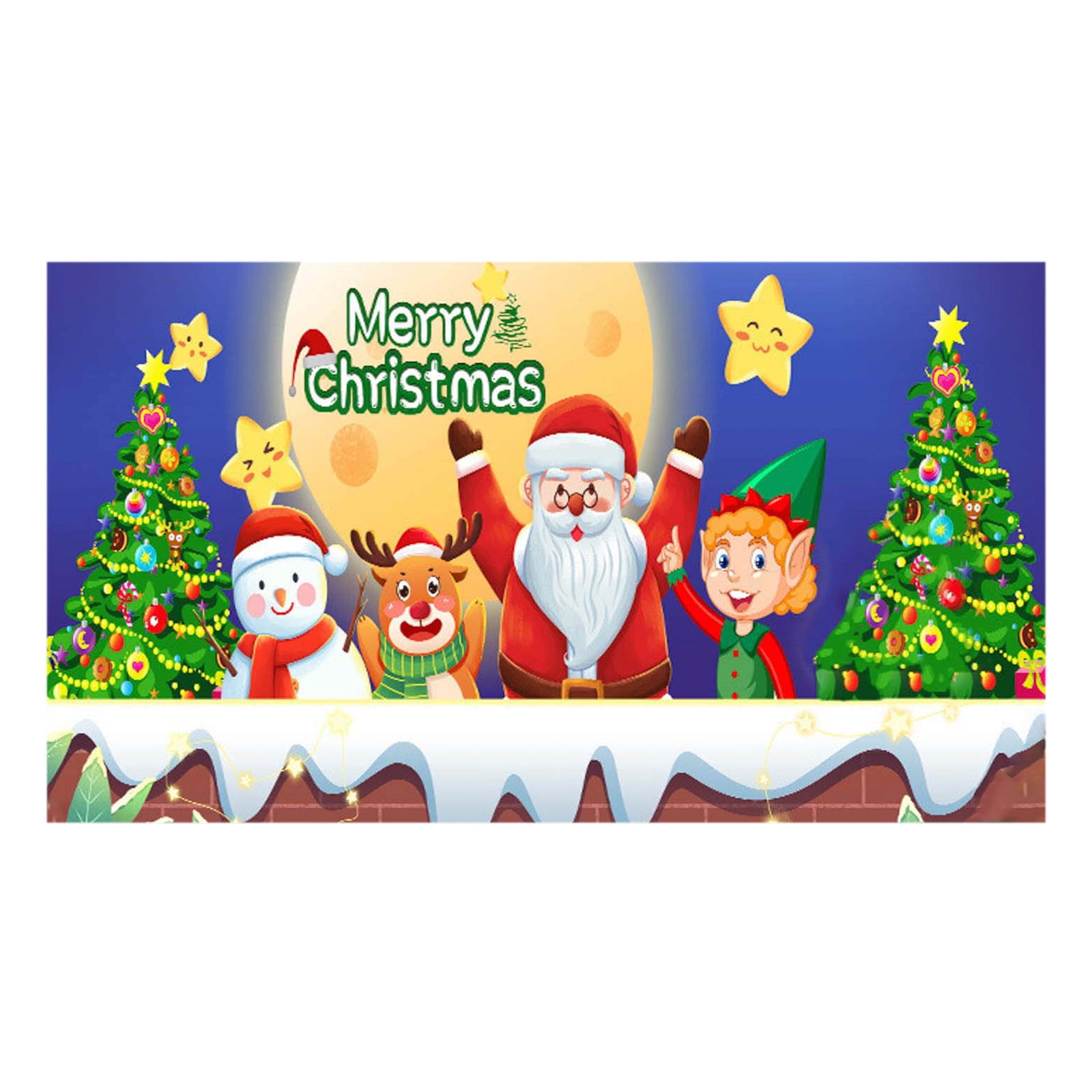 Ramiter Christmas Garage Door Tapestry Home Background Wall Cloth