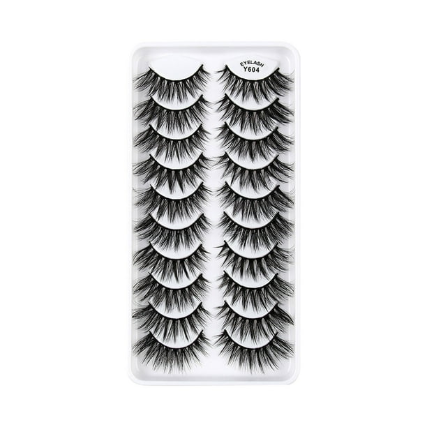 Lashes Multipack Falso Mink Volumen Wispy Pares Estilo 8D pestañas de imitación de ojo de visón 10 pestañas pestañas dramáticas Pack