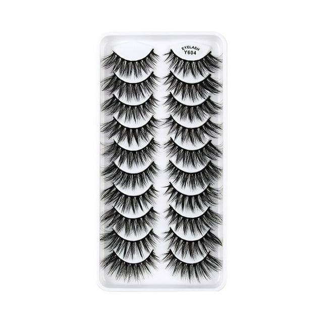 Pestañas, paquete múltiple, pestañas postizas de visón, volumen, finas, pares, estilo 8D, pestañas postizas, ojos de visón, 10 pares de pestañas, paquete de pestañas dramáticas