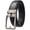 Black, variant on Plus Large Size for Waist 33“-61“ Automatic Ratchet Belt for Men, Leather-Textured Dress Belt, Classic Click Buckle Style, Brushed Zinc Alloy Buckle, 1.38 Inch Width, Black & Brown Colors Available